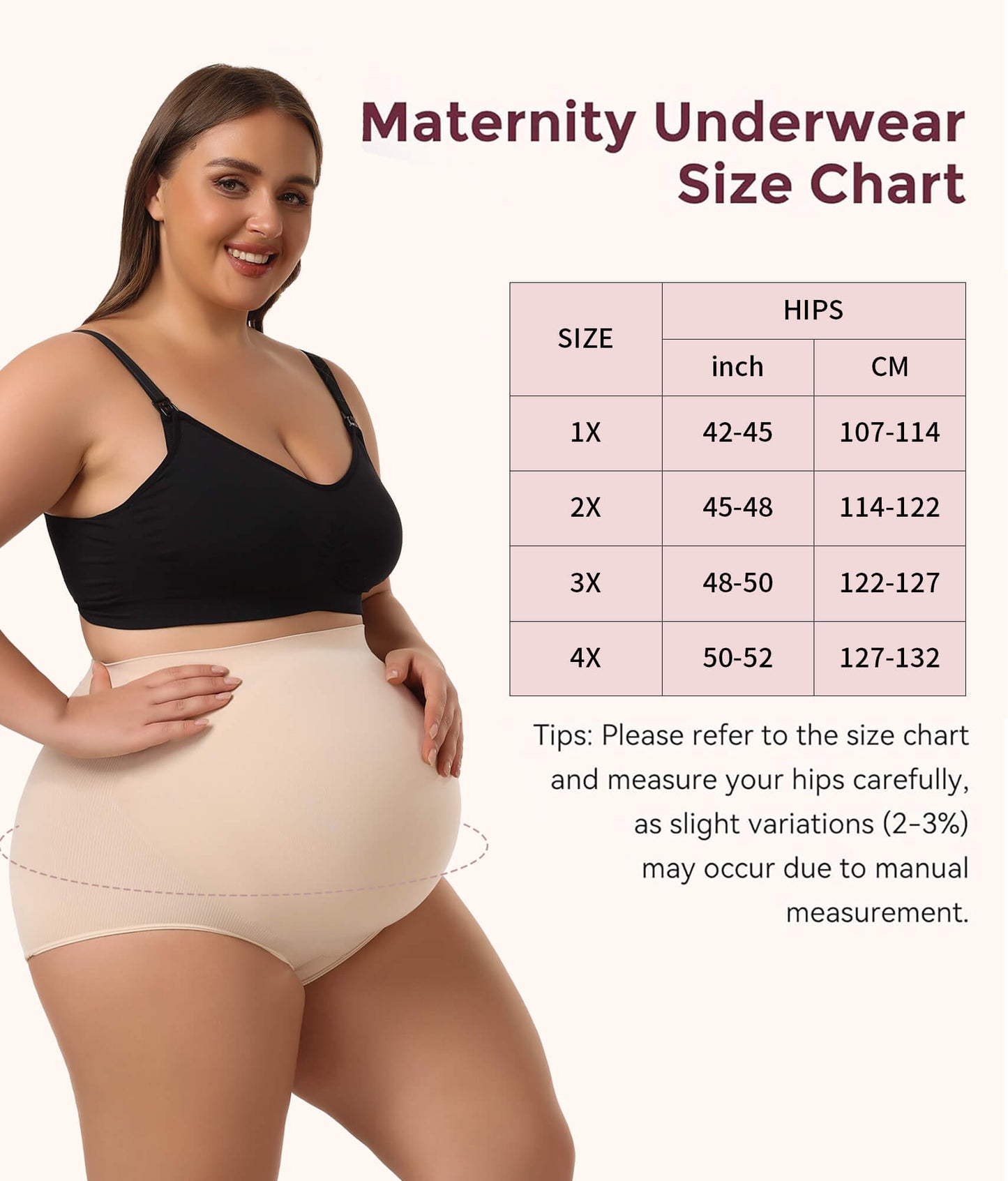 Women's Plus Maternity High Waist Underwear Pregnancy Seamless Soft Belly Support Panties Over Bump 3 Pack