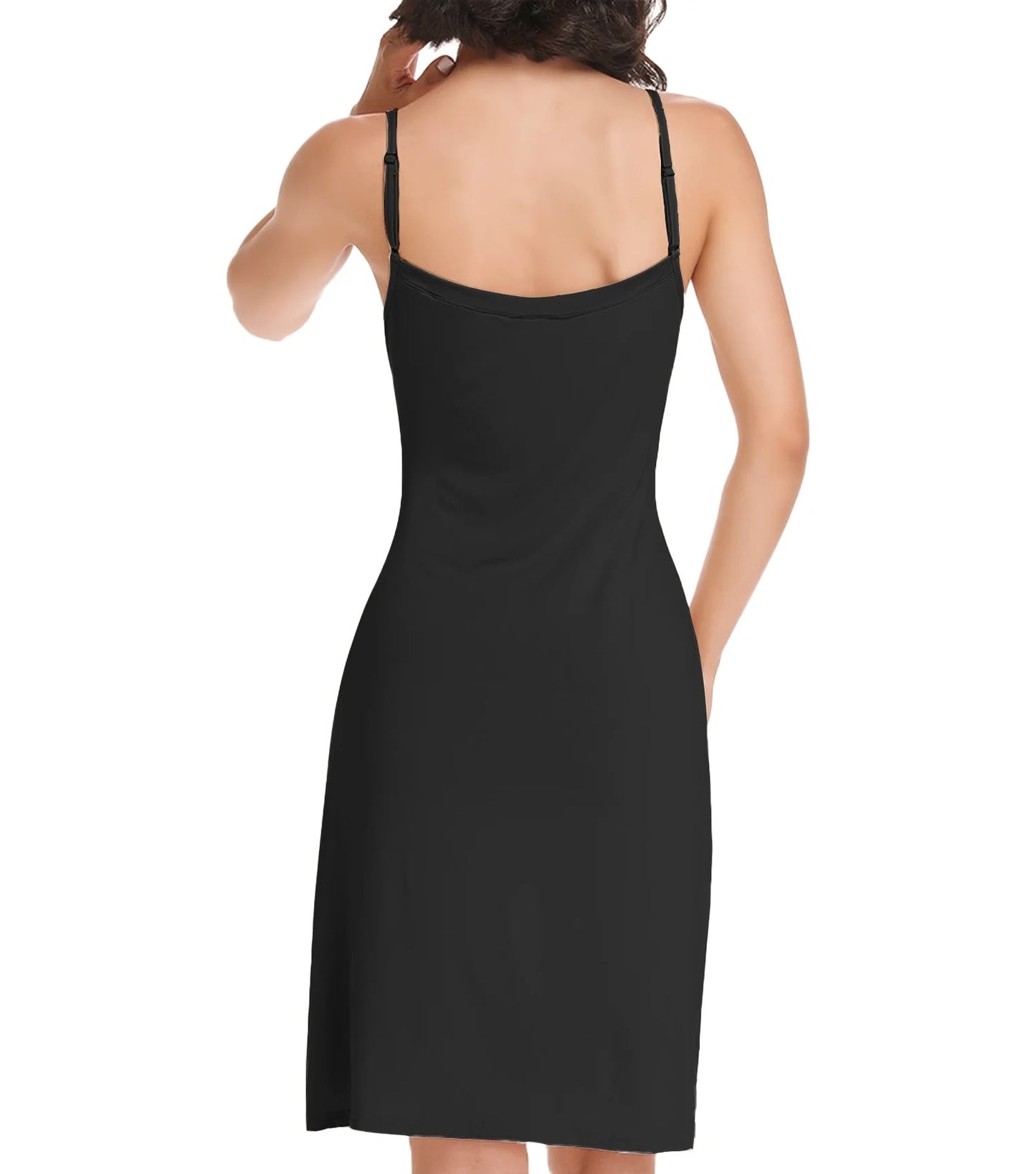 CARCOS Women's Basic Adjustable Spaghetti Strap Cami Full Slip Mini Dress