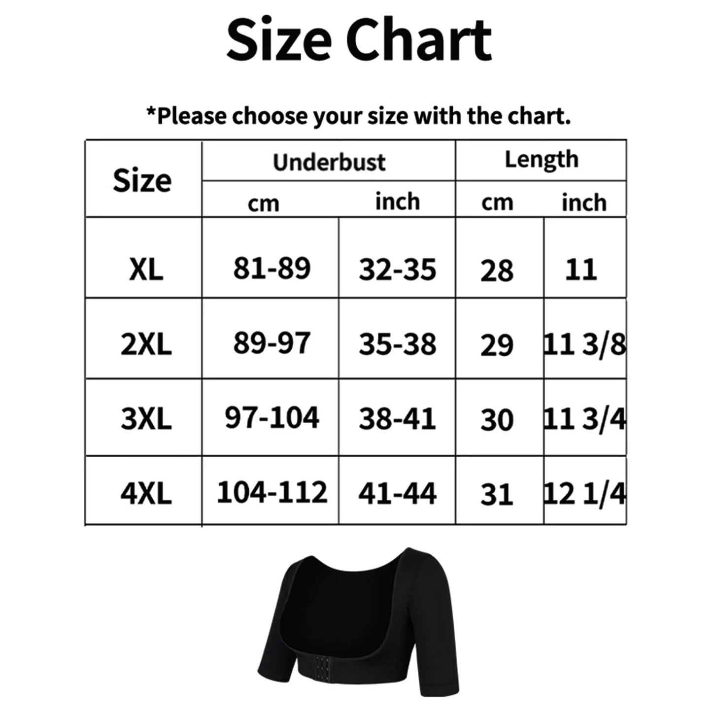 ANYFIT WEAR Women Plus Size Shapewear Upper Arm Shaper Short Sleeve Body Slimmer Compression Top