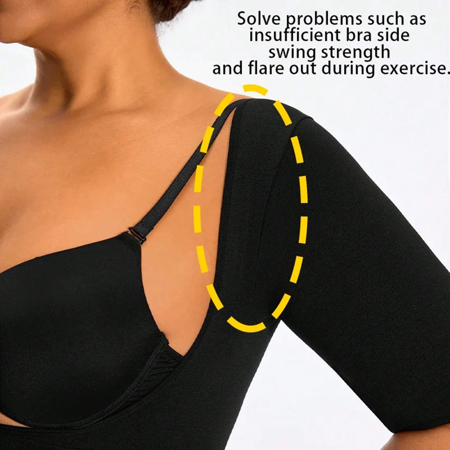ANYFIT WEAR Women Plus Size Shapewear Upper Arm Shaper Short Sleeve Body Slimmer Compression Top