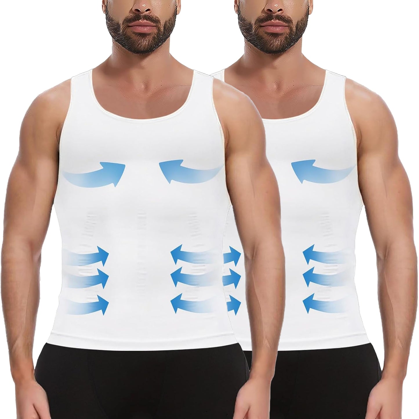ANYFIT WEAR Mens Slimming Shirt Body Shaper Vest Workout Tummy Control Tank Tops Abs Abdomen Undershirts