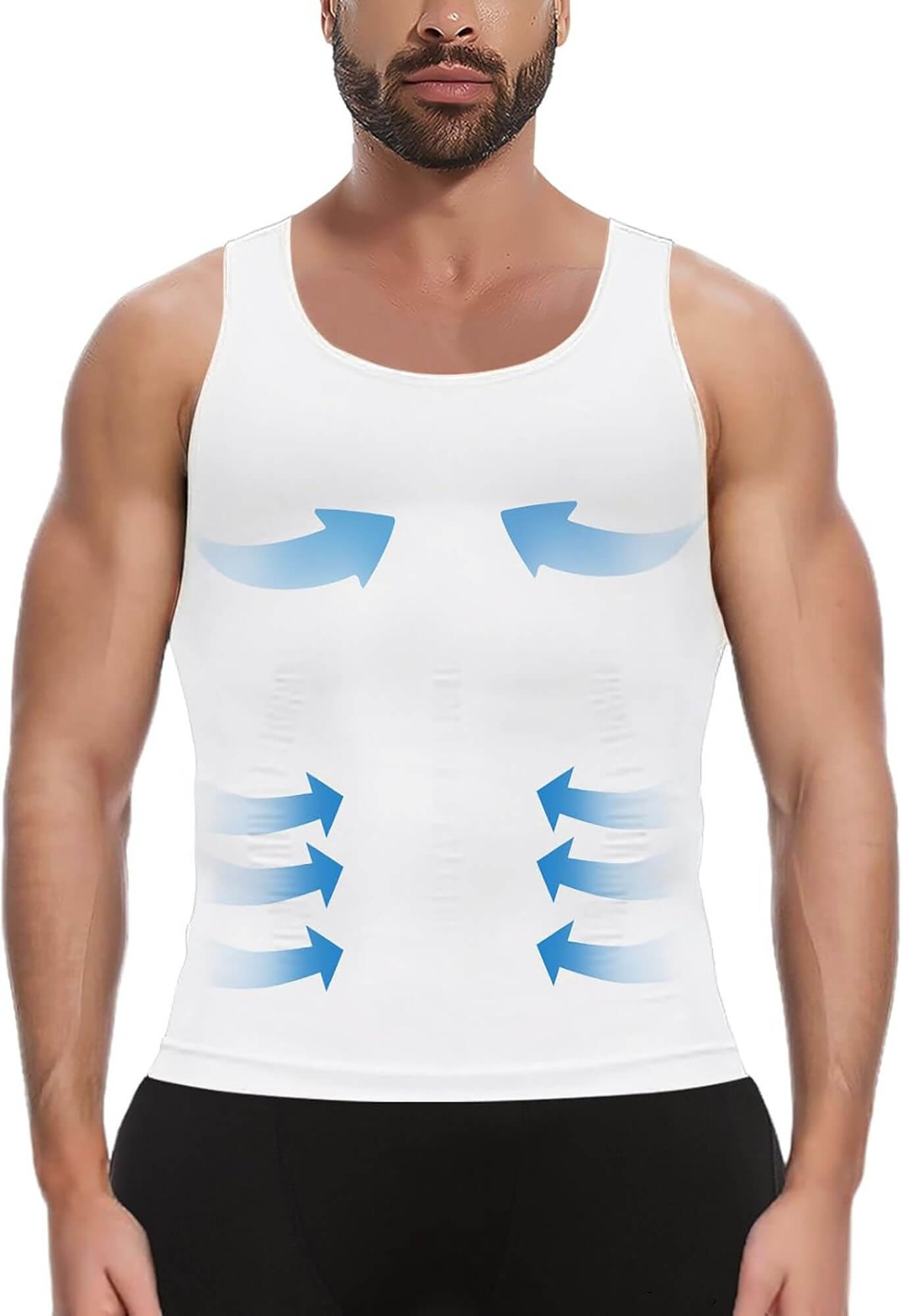 ANYFIT WEAR Mens Slimming Shirt Body Shaper Vest Workout Tummy Control Tank Tops Abs Abdomen Undershirts
