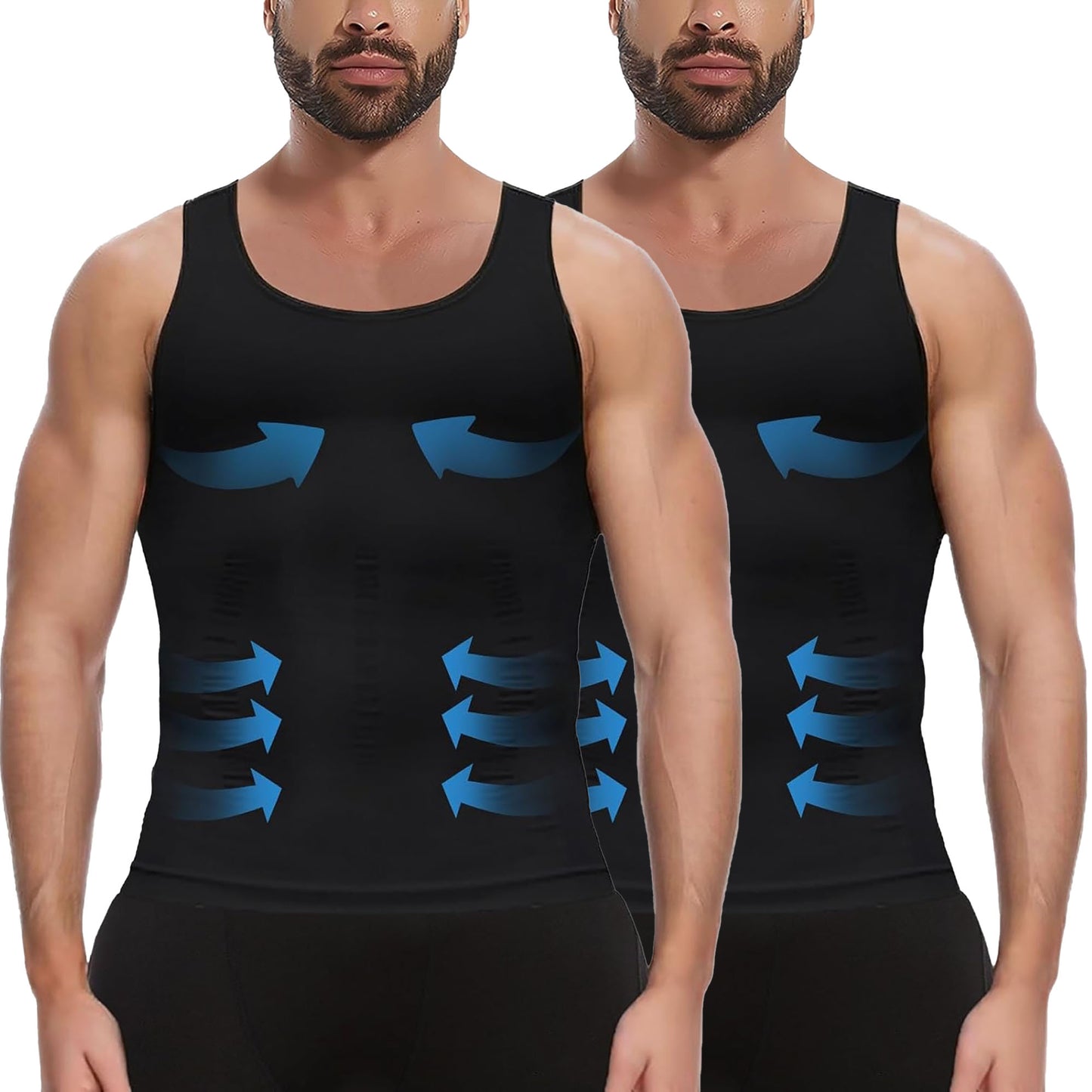 ANYFIT WEAR Mens Slimming Shirt Body Shaper Vest Workout Tummy Control Tank Tops Abs Abdomen Undershirts