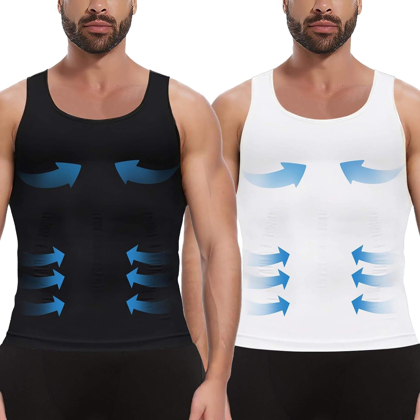 ANYFIT WEAR Mens Slimming Shirt Body Shaper Vest Workout Tummy Control Tank Tops Abs Abdomen Undershirts