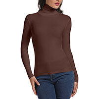 ANYFIT WEAR Long Sleeve Mock Turtleneck Stretch Slim Fitted Layer Basic Tee Tops