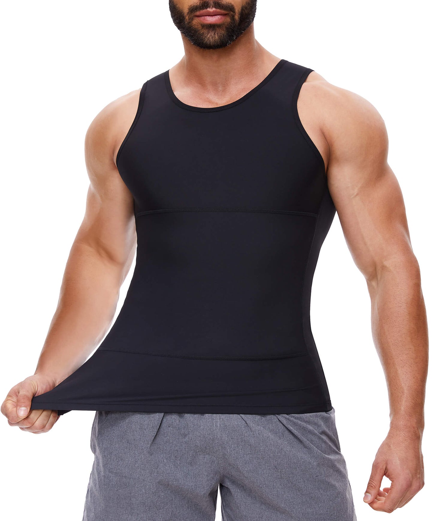 MANIFIQUE Gynecomastia Compression Shirts for Men, Tank Top Tummy Control Body Shaper, Slimming Undershirt