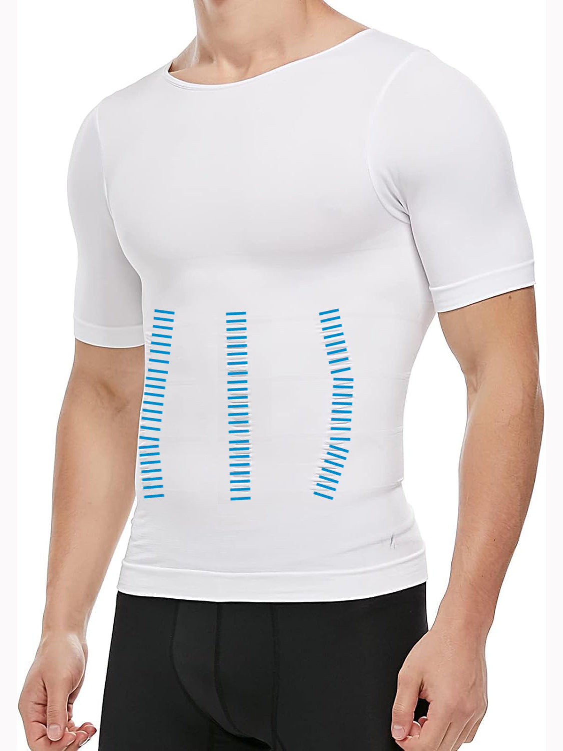 MANIFIQUE Gynecomastia Short Sleeve Slimming Compression Shirt Men, Shapewear Mens Tank Top Body Shaper, Athletic Workout Shirts
