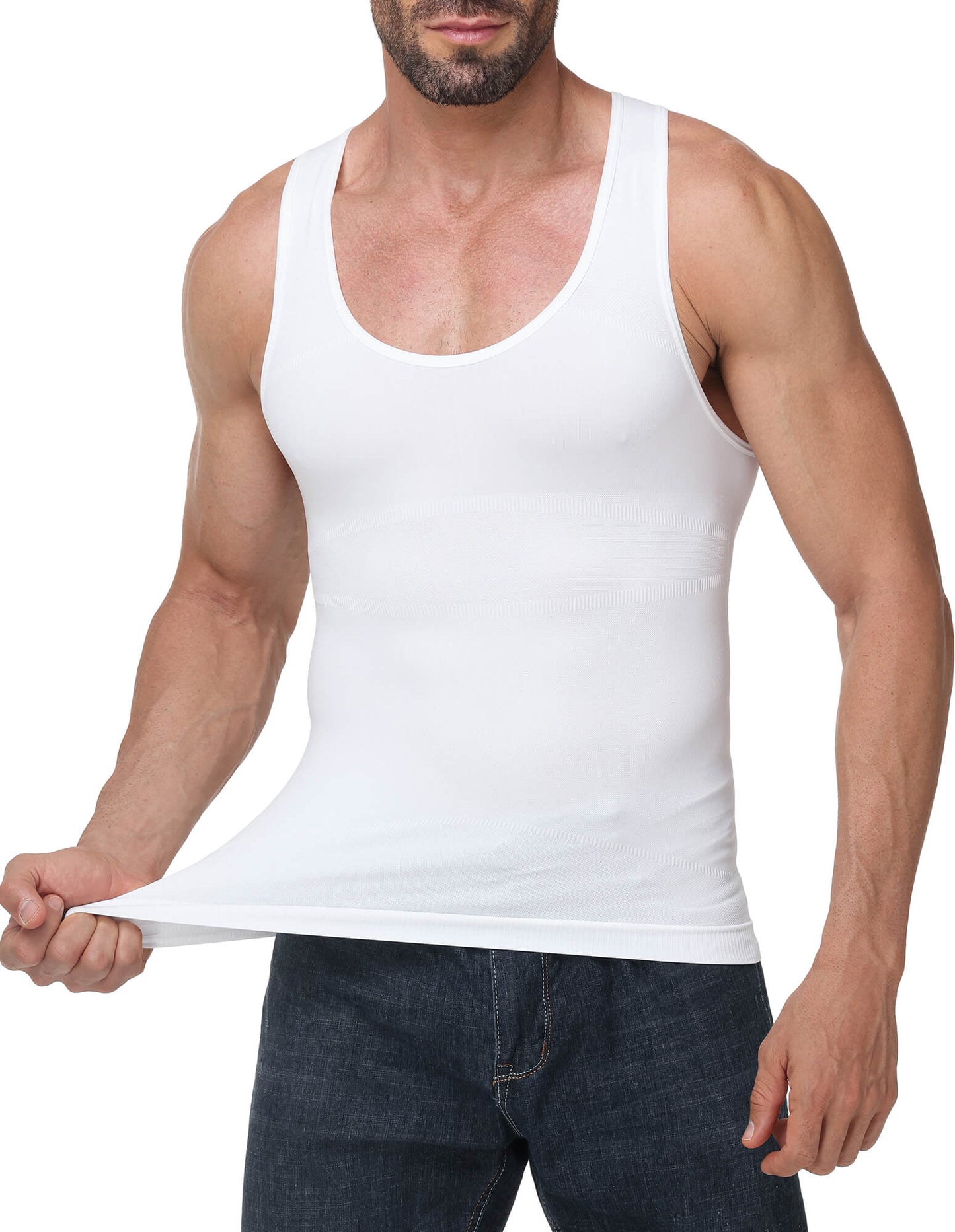 MANIFIQUE Compression Shirt Men Slimming Undershirt Body Shaper Vest, Gynecomastia Compression Tank Top, Shapewear Tummy Control