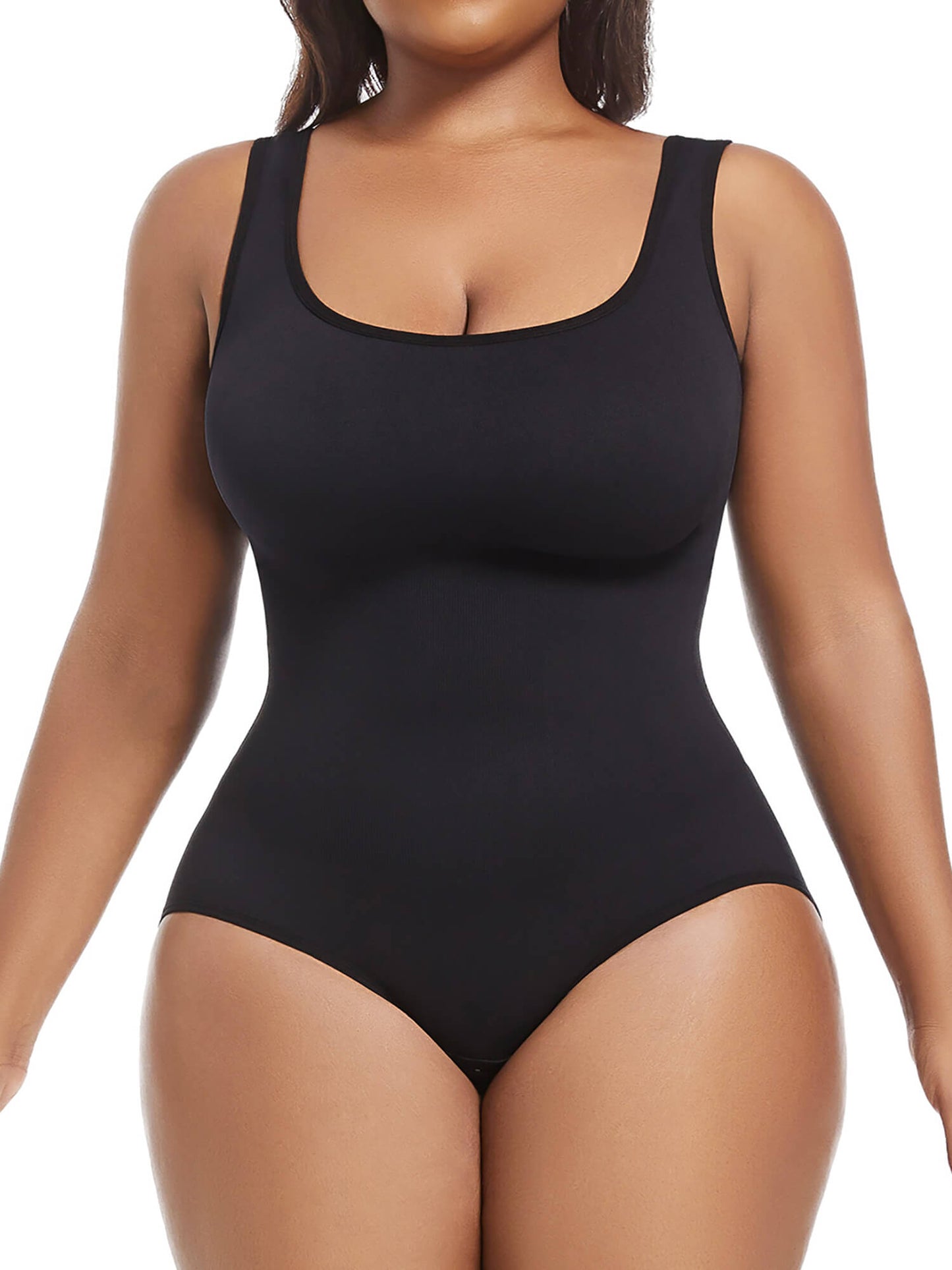 MANIFIQUE Plus Size Women's Seamless Shapewear Bodysuit Tummy Control Body Shaper Waist Snatching Body Suit