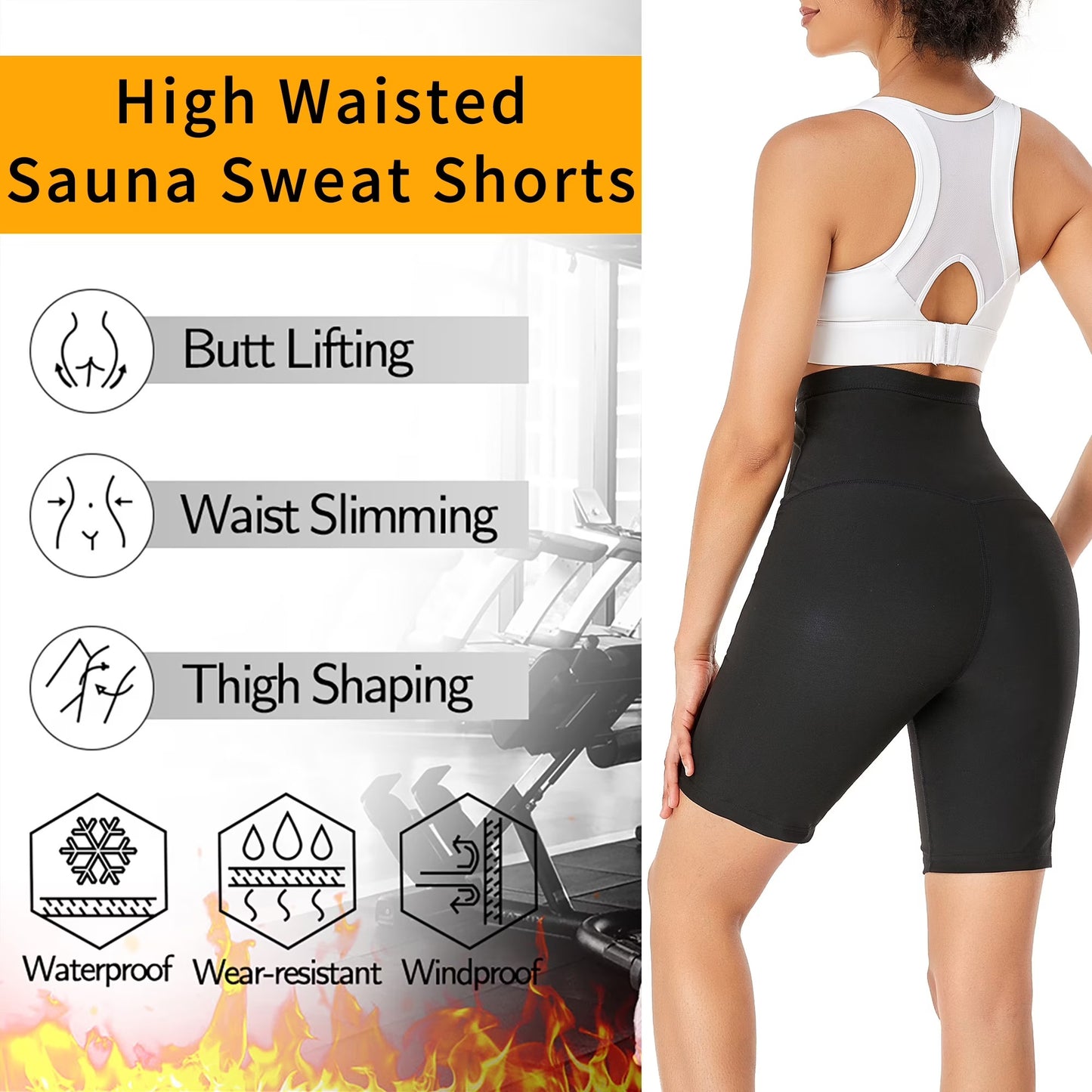 COMFREE Sauna Sweat Suit for Women High Waist Compression Leggings Waist Trainer Body Shaper Sauna Suit