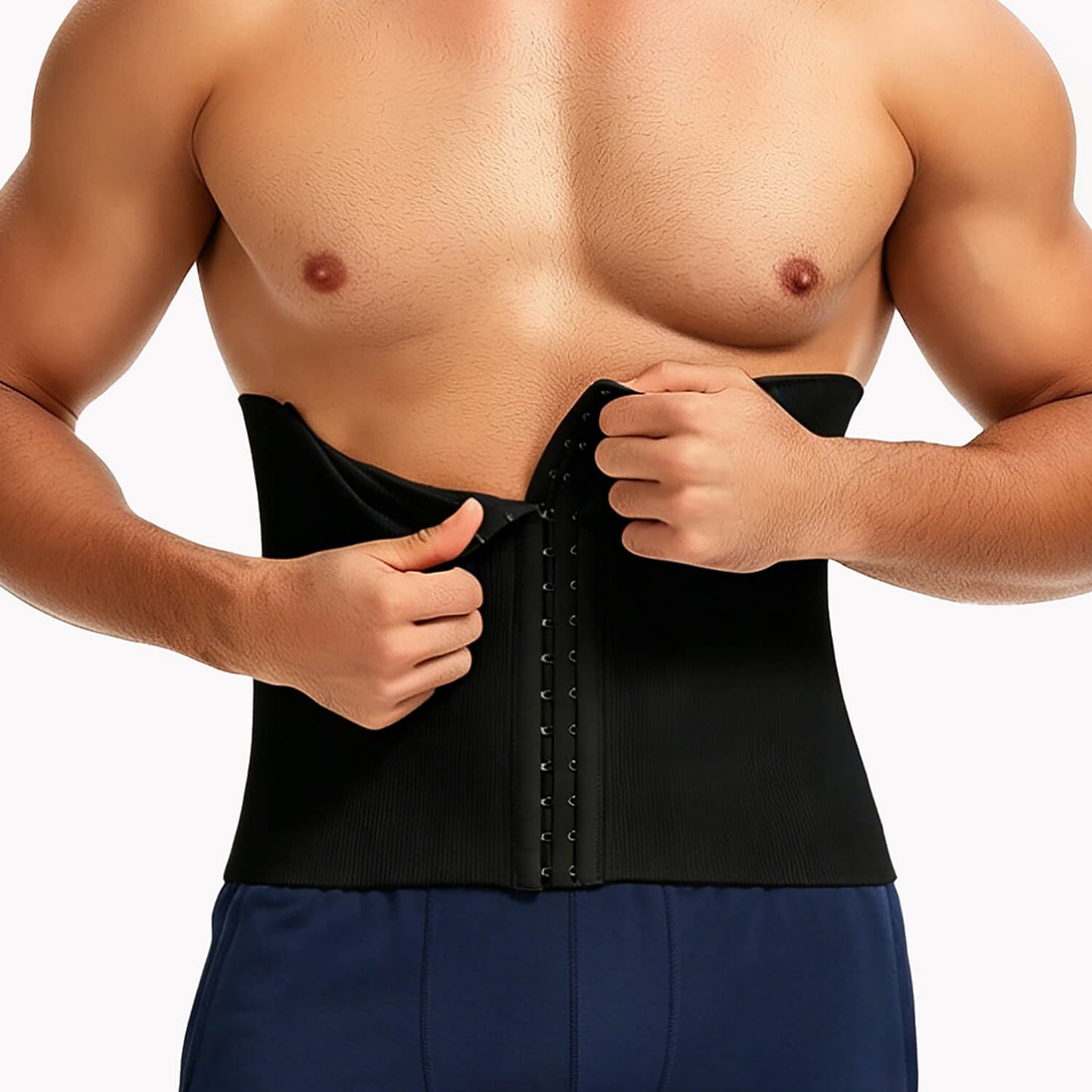 MANIFIQUE Waist Trainer for Men Shapewear Tummy Control Body Shaper Slimming Girdle Fajas para Hombres with Hooks