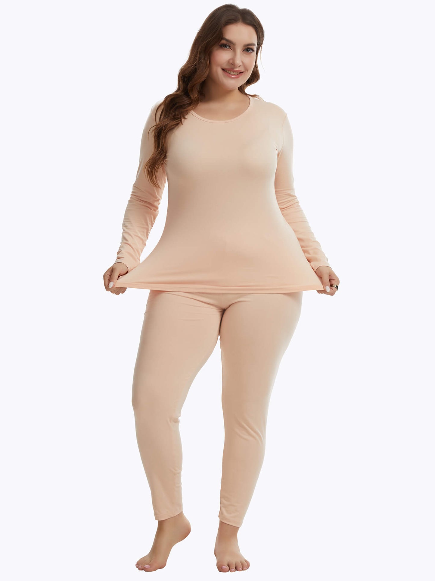 MANIFIQUE Plus Size Thermal Underwear for Women Long Johns Base Layer Top and Bottom Sets XL-5XL