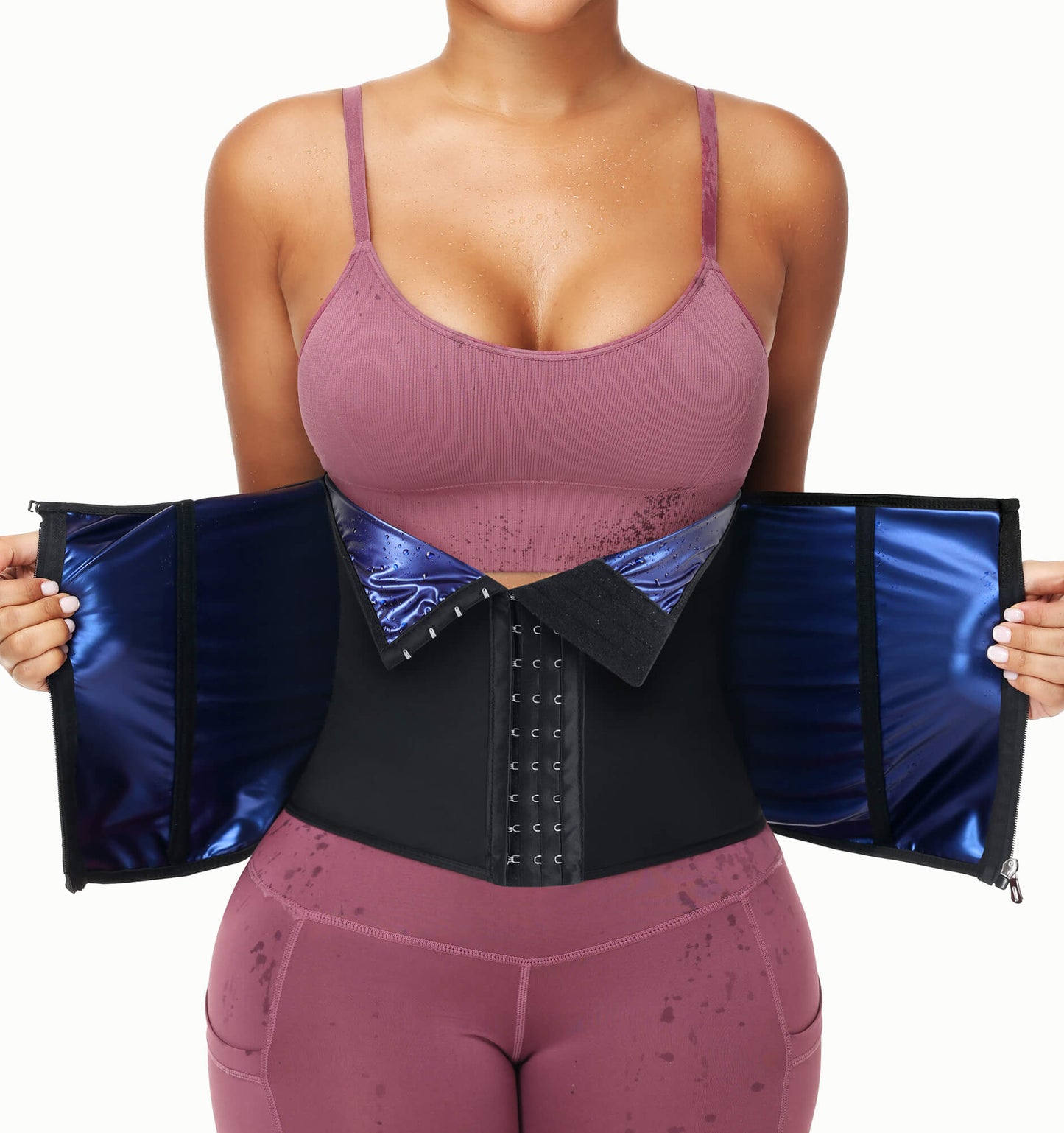 MANIFIQUE Waist Trainer for Women Lower Belly Waist Trimmer Corset with Zipper Sweat Belt