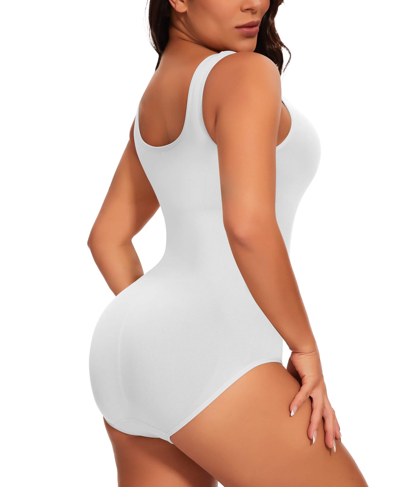 MANIFIQUE 2 Piece Shapewear Bodysuit for Women Tummy Control Slim Fit Sleeveless Round Neck Body Suit