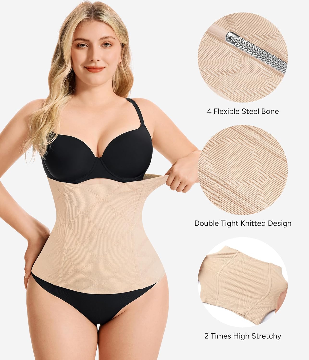 MANIFIQUE 2 Packs Waist Trainer for Women Tummy Control Postpartum Recovery Belt Waist Cincher Body Shaper