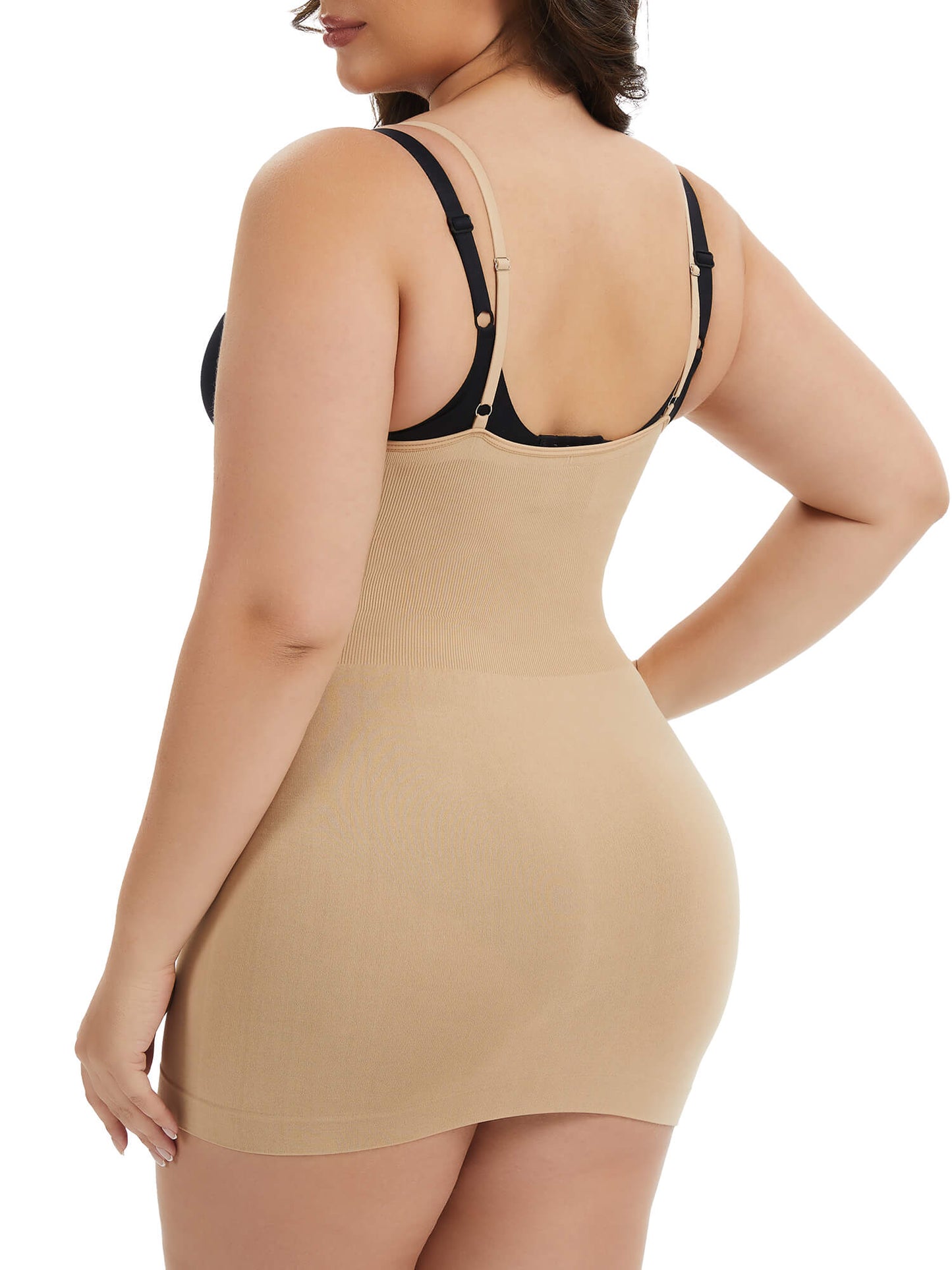 MANIFIQUE Plus Size Open Bust Full Slip - Breathable Body Shapewear - Medium Compression - Anti-Slip Construction