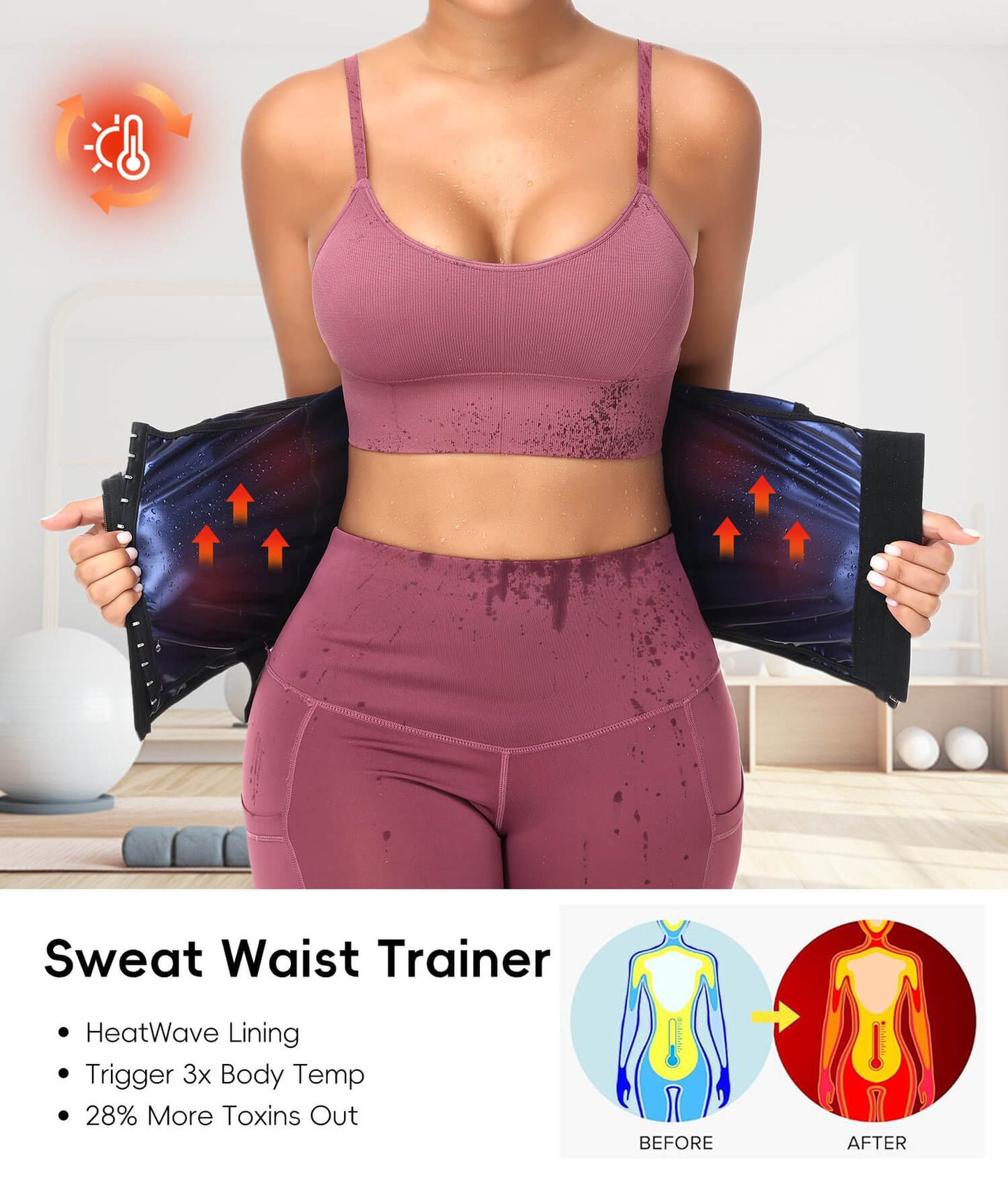 MANIFIQUE Waist Trainer for Women Lower Belly Waist Trimmer Corset with Zipper Sweat Belt