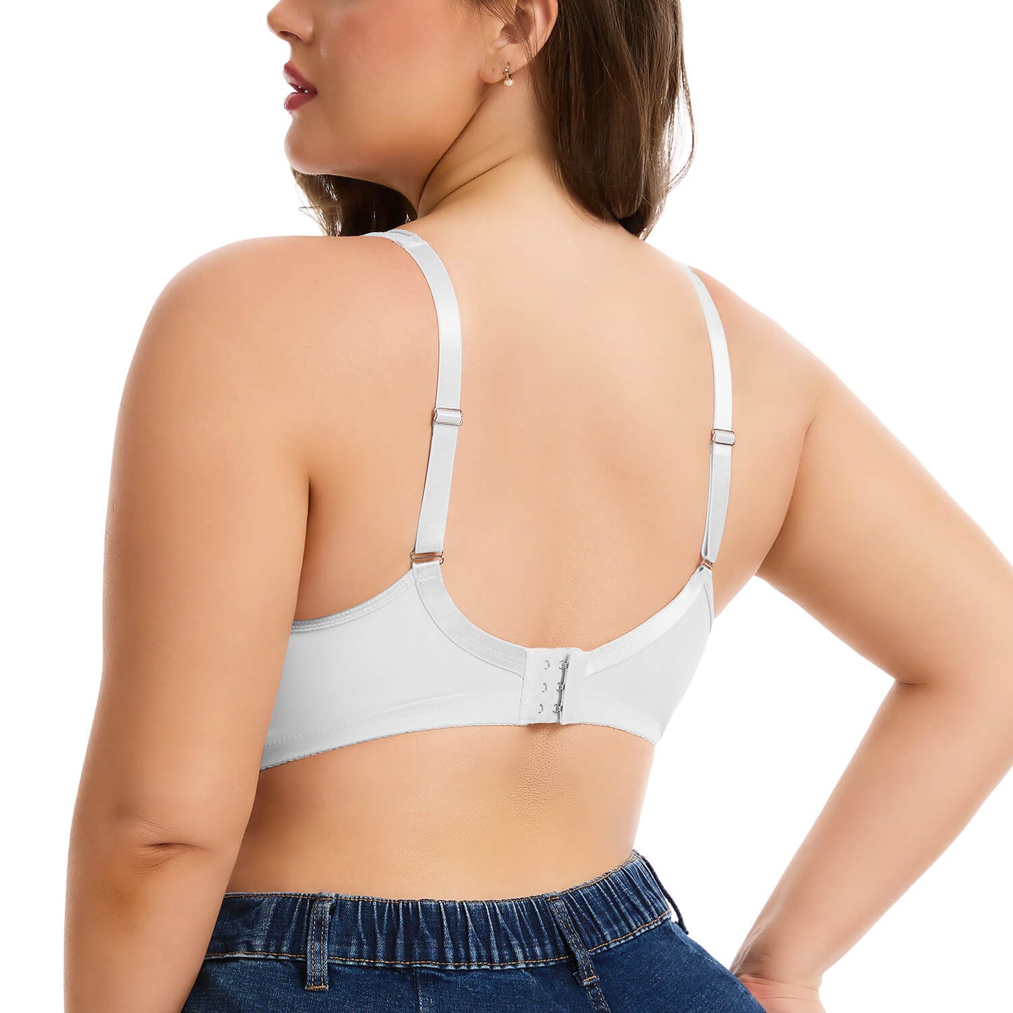 MANIFIQUE Women's Full Figure Minimizer Bras Comfort Large Busts Wire-Free Non Padded Plus Size Bra