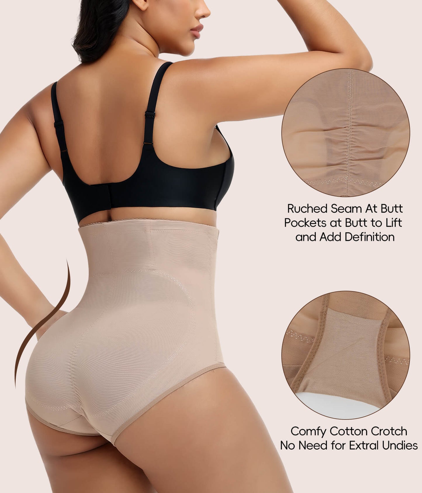 MANIFIQUE Tummy Control Shapewear for Women Faja Body Shaper Breathable High Waisted Butt Lifting Panties