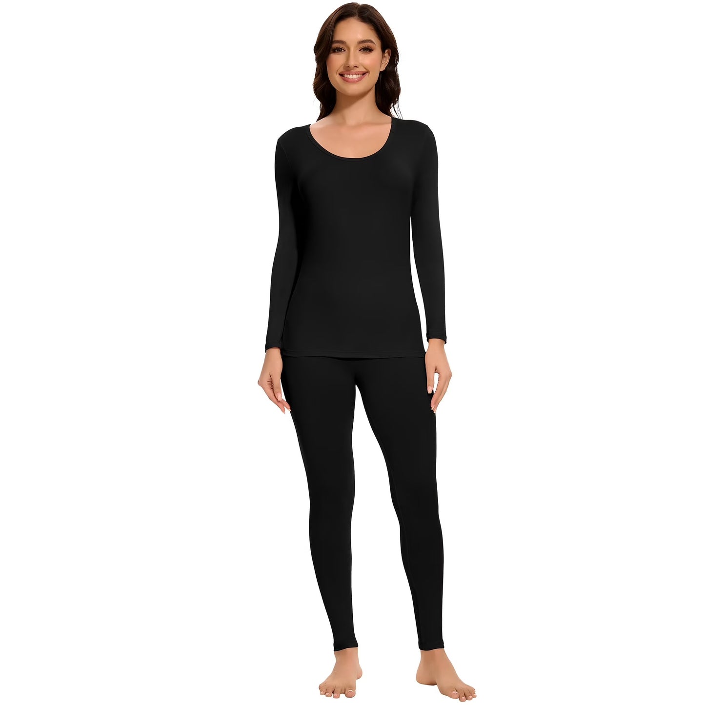 COMFREE Thermal Underwear for Women, Ultra Soft Long Johns Set Base Layer Top and Bottom for Cold Weather