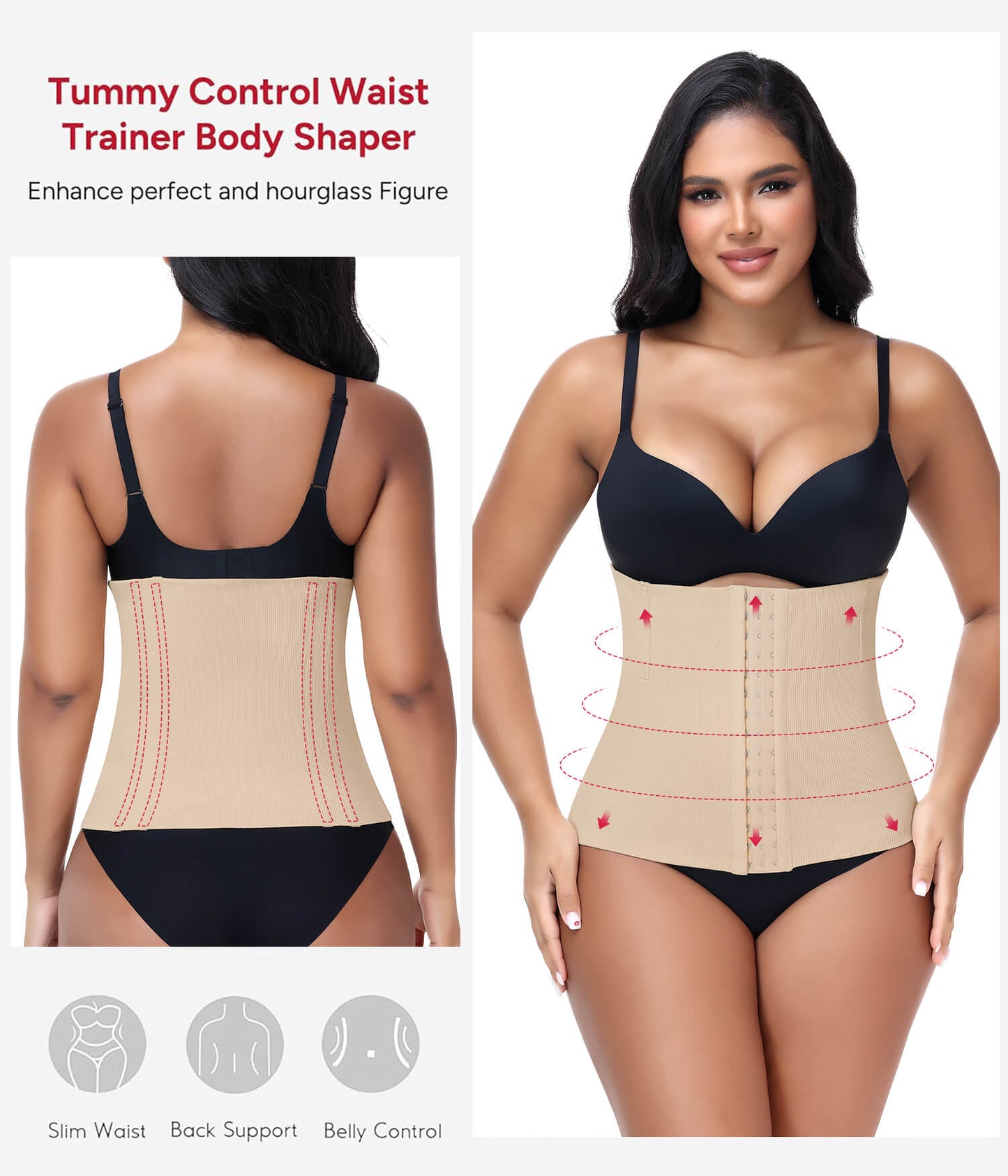 MANIFIQUE Waist Trainer for Women Tummy Control Shapewear Waist Cincher Faja Postpartum Belly Band Wrap