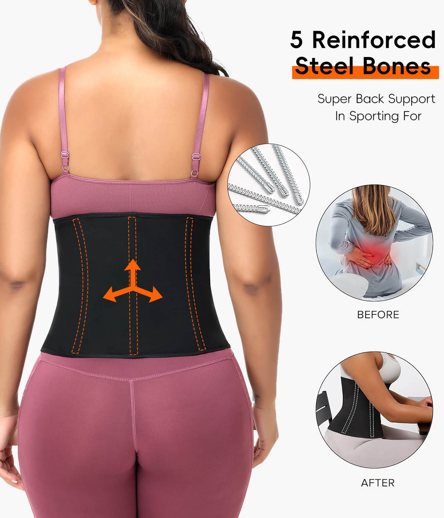 MANIFIQUE Waist Trainer for Women Lower Belly Waist Trimmer Corset with Zipper Sweat Belt