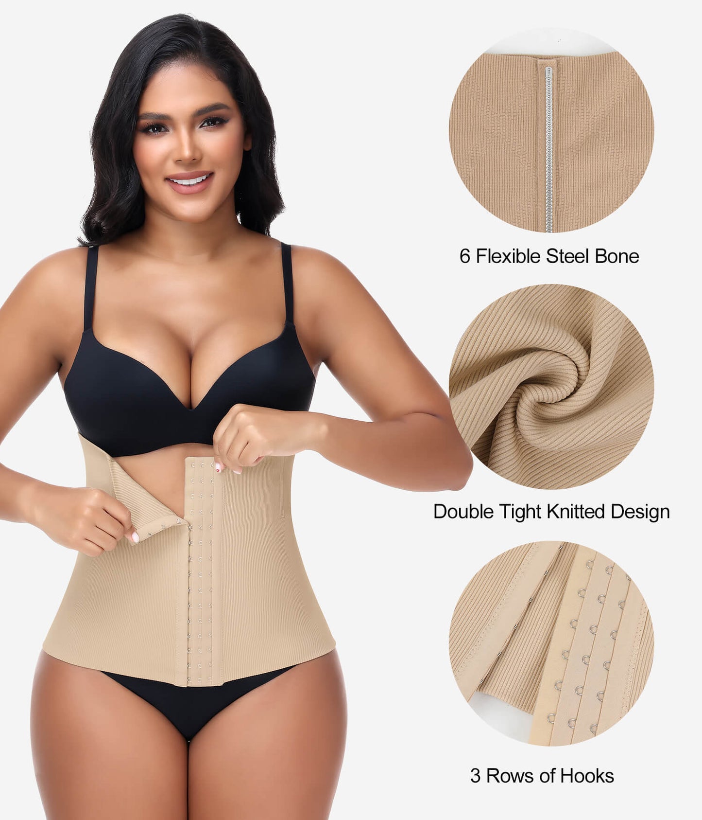 MANIFIQUE Waist Trainer for Women Tummy Control Shapewear Waist Cincher Faja Postpartum Belly Band Wrap