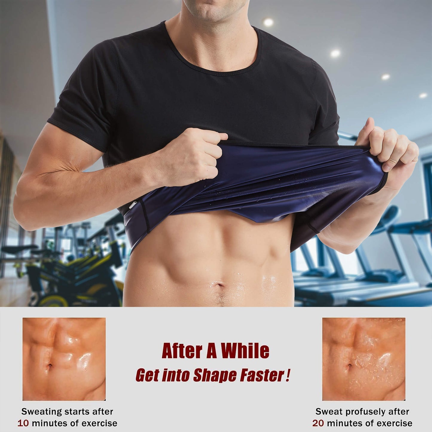 ANYFIT WEAR Sauna Suit for Men Sweat Shirt Workout Sports Fitness Compression T-Shirt Body Shaper