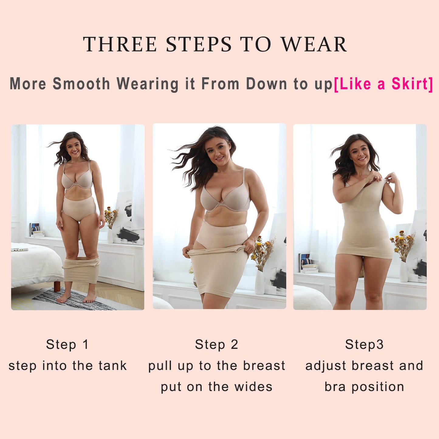 MANIFIQUE 3 Packs Shapewear Tank Tops with Built in Bra for Women Tummy Control Shaper Cami Compression Body Shaper