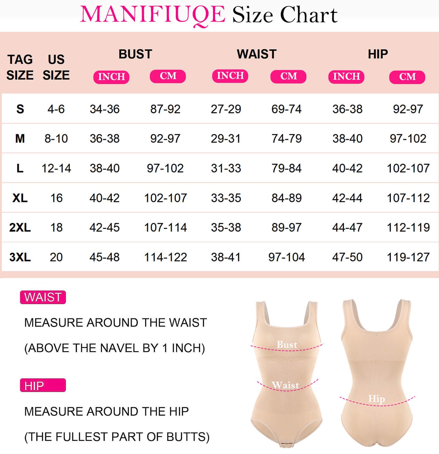 MANIFIQUE 3 Packs Shapewear Bodysuit for Women Tummy Control Slimming Body Shaper Tank Tops