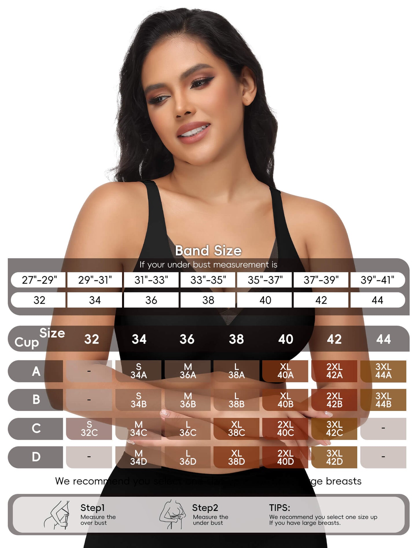 Womens Push Up Wireless Bras V Mesh Comfortable Bralette Supportive Tshirt Bra No Underwire Seamless Everyday Bras
