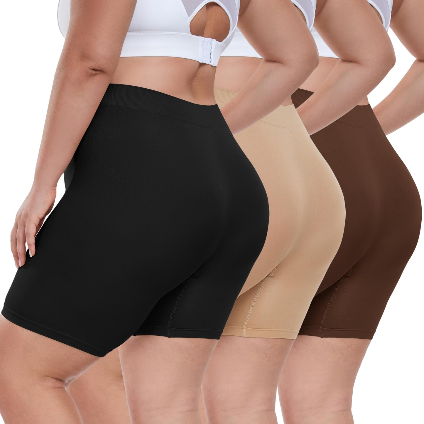 COMFREE Plus Size Women Slip Shorts for Under Dresses Anti-Chafing Underwear Smooth Summer Shorts XL-4XL