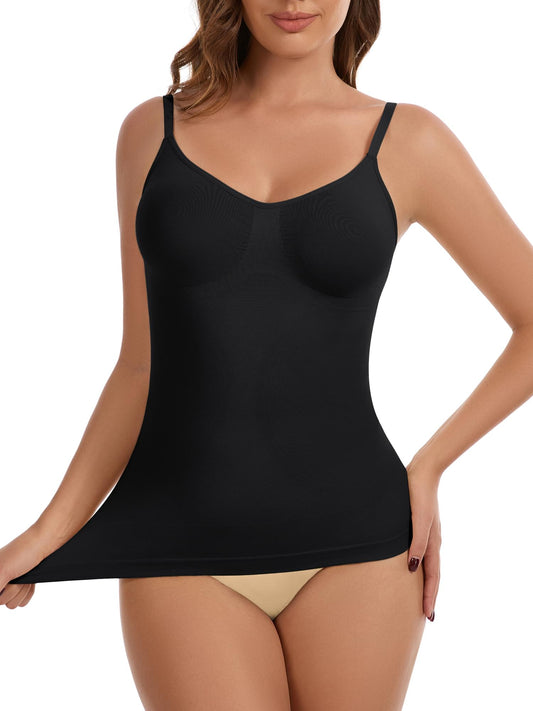 COMFREE Compression Body Shaper Tank Tops for Women V-Neck Shaping Cami Tummy Control Shapewear Camisole