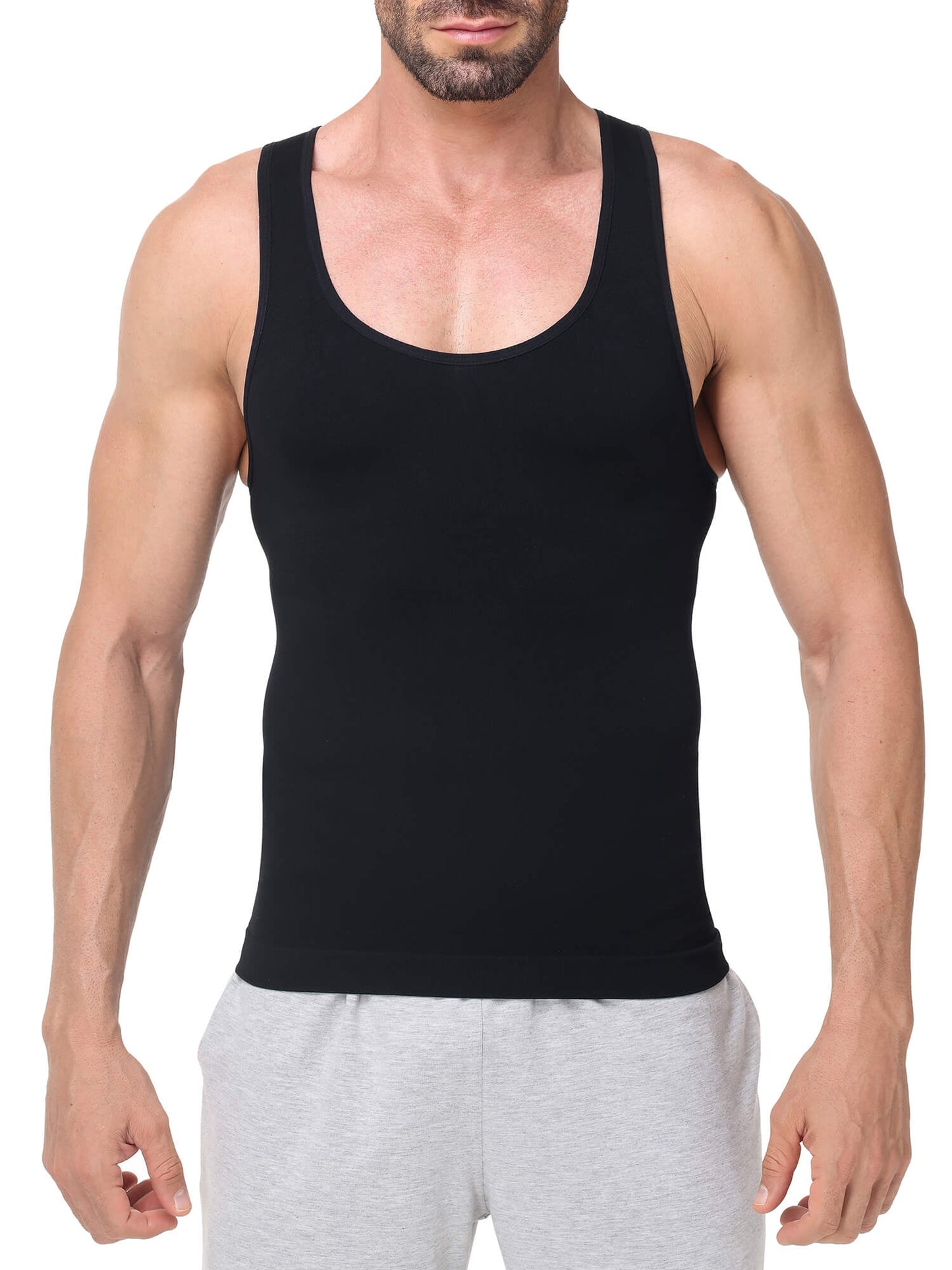 MANIFIQUE Compression Shirt Men Slimming Undershirt Body Shaper Vest, Gynecomastia Compression Tank Top, Shapewear Tummy Control
