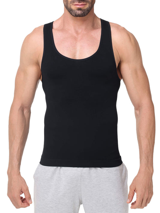 MANIFIQUE Compression Shirt Men Slimming Undershirt Body Shaper Vest, Gynecomastia Compression Tank Top, Shapewear Tummy Control