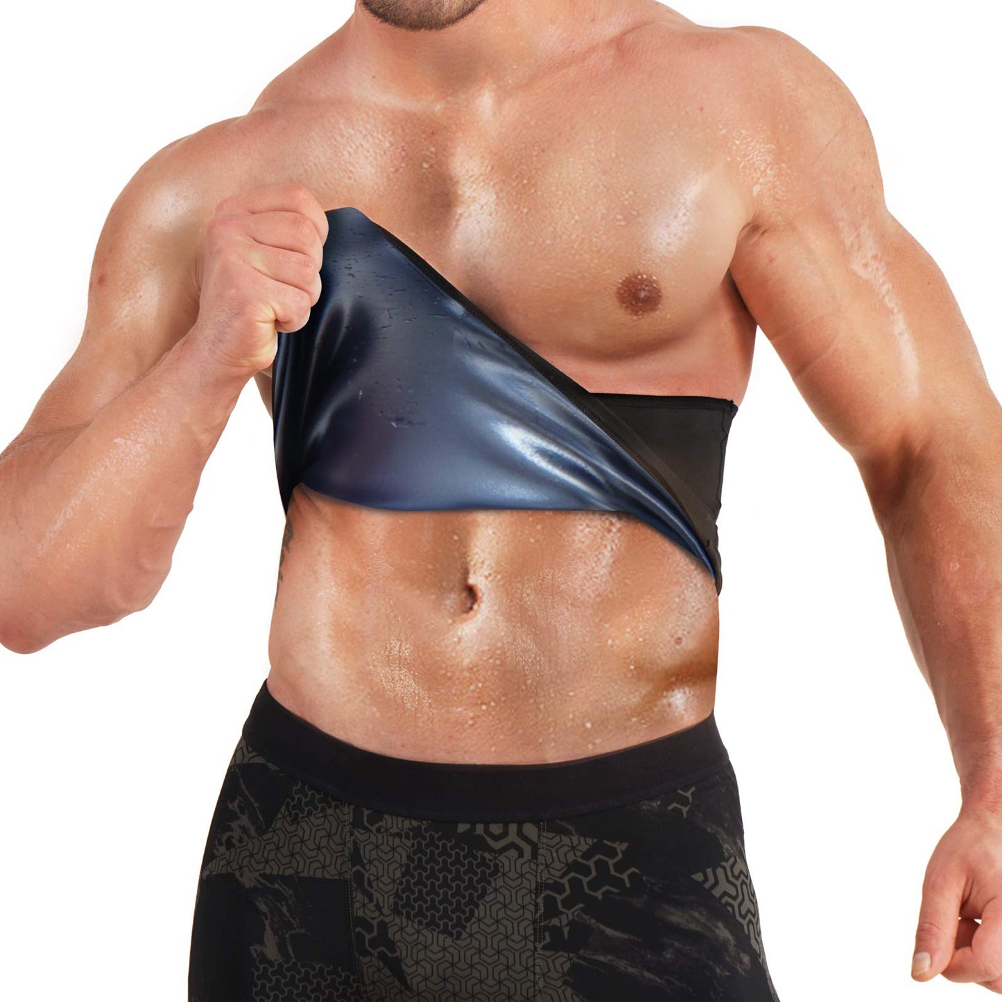 Waist Trimmer for Men Sauna Waist Trainer Slimming Sweat Belt Workout Stomach Shaper Neoprene-Free Waist Cincher