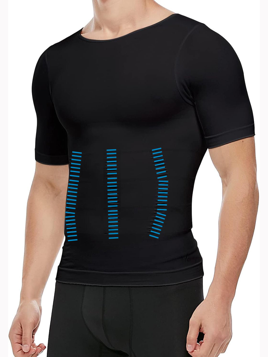 MANIFIQUE Gynecomastia Short Sleeve Slimming Compression Shirt Men, Shapewear Mens Tank Top Body Shaper, Athletic Workout Shirts