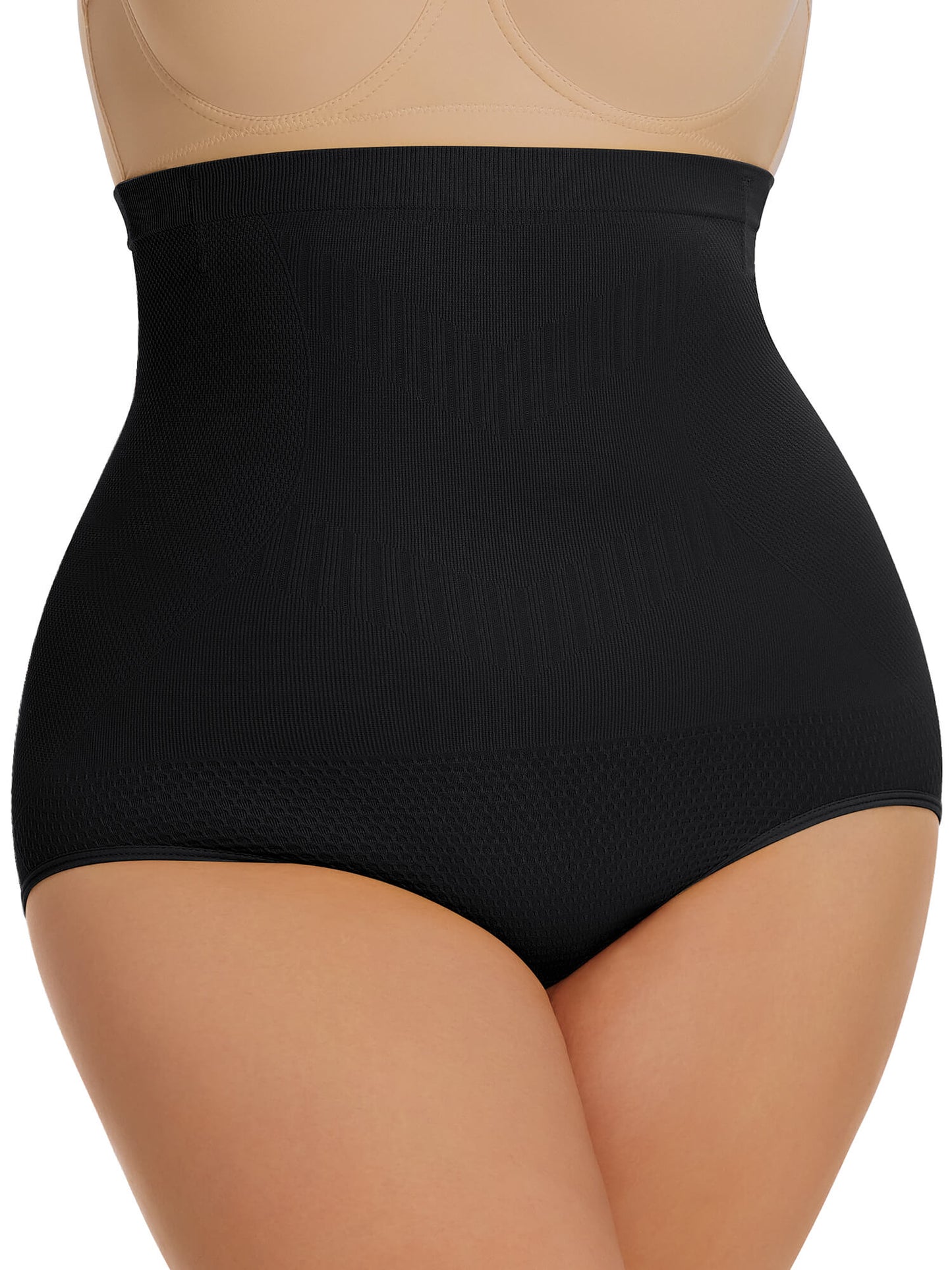 MANIFIQUE Plus Size Body Shaper Tummy Control Panty - Shapewear for Women, Black+Beige, 2-Pack
