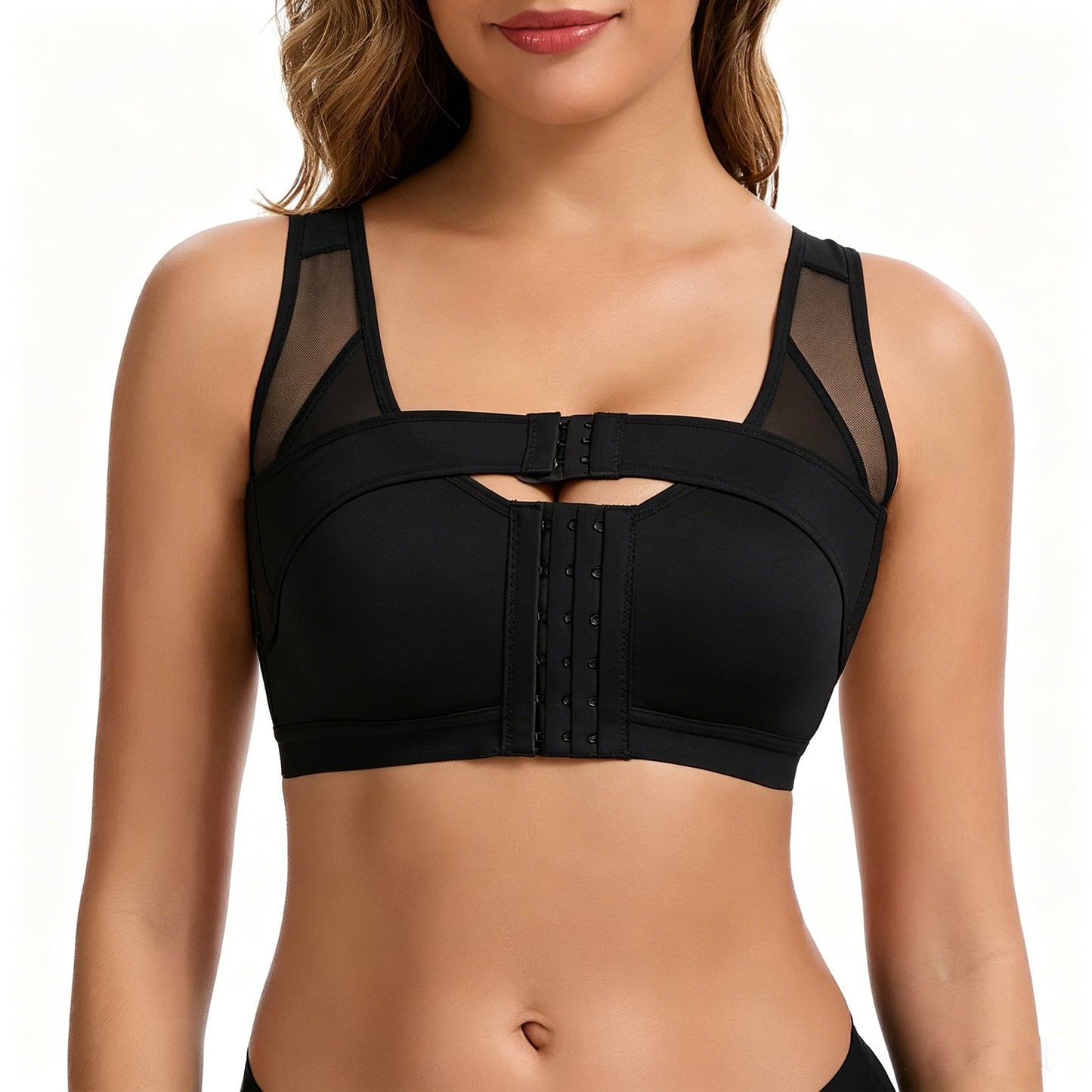 Vaslanda Mastectomy Bras for Women Front Closure Post Surgery Compression Bras Breast Augmentation Mastectomy Bra