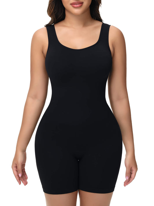 MANIFIQUE Women's Shaping Mid-Thigh Bodysuit Tummy Control Shapewear Body Shaper