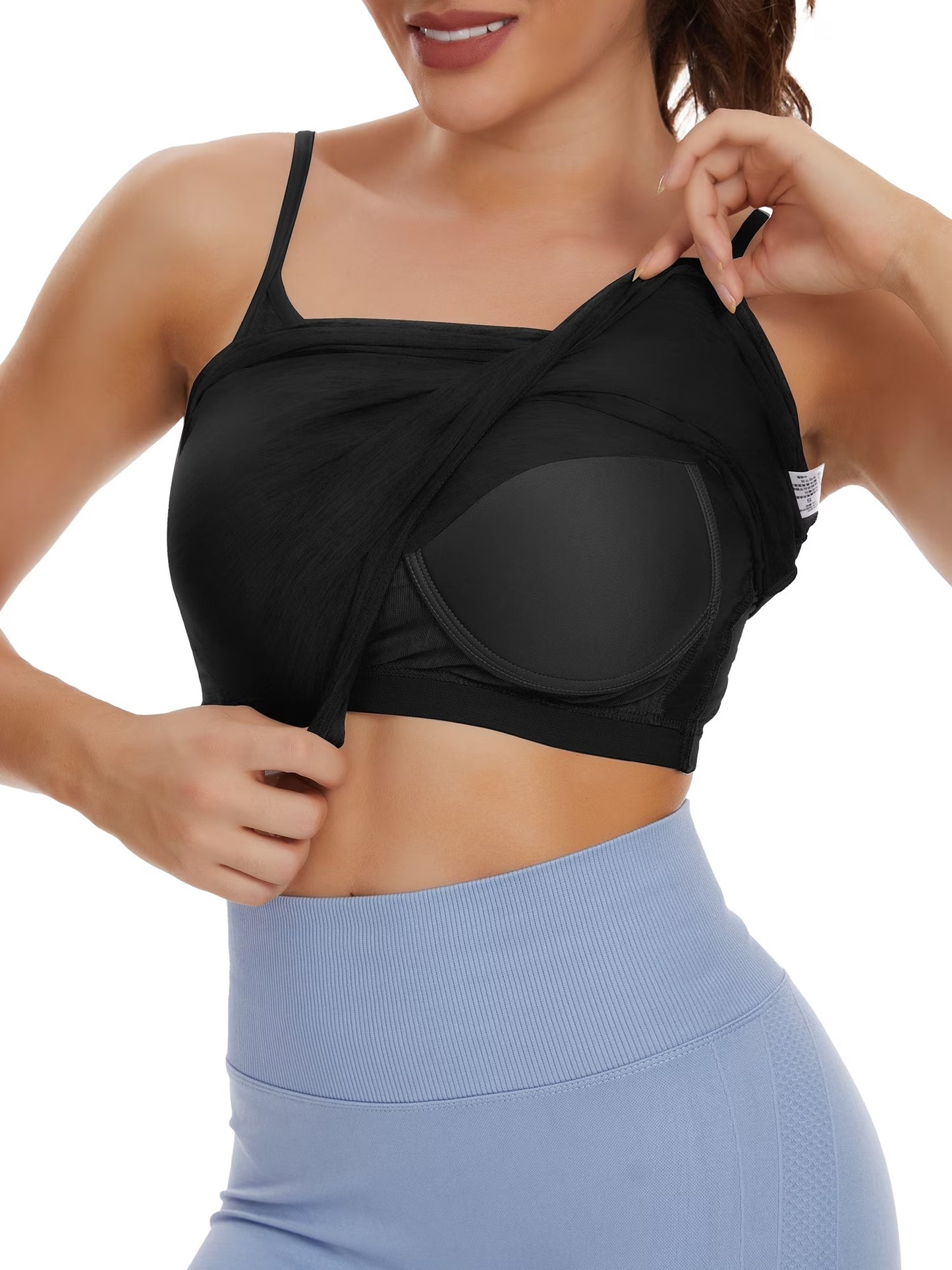 COMFREE Womens Camisoles Tops with Built in Padded Bra Basic Breathable Tank Top(S-3XL)