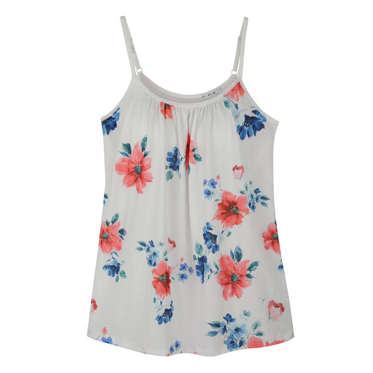 COMFREE Women's Camisole with Built in Bra Plus Size Tank Top Cami Flowy Casual Tops with Adjustable Strap (S-4XL)