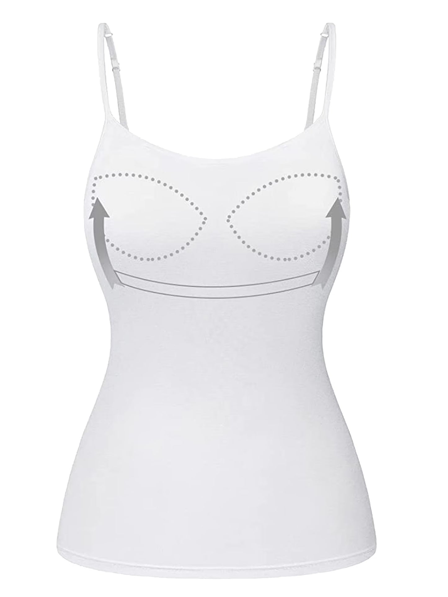 COMFREE Camisole with Built in Bra for Women Plus Size Tank Tops Wide Strap Tops(S-3XL)
