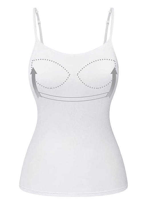 COMFREE Camisole with Built in Bra for Women Plus Size Tank Tops Wide Strap Tops(S-3XL)
