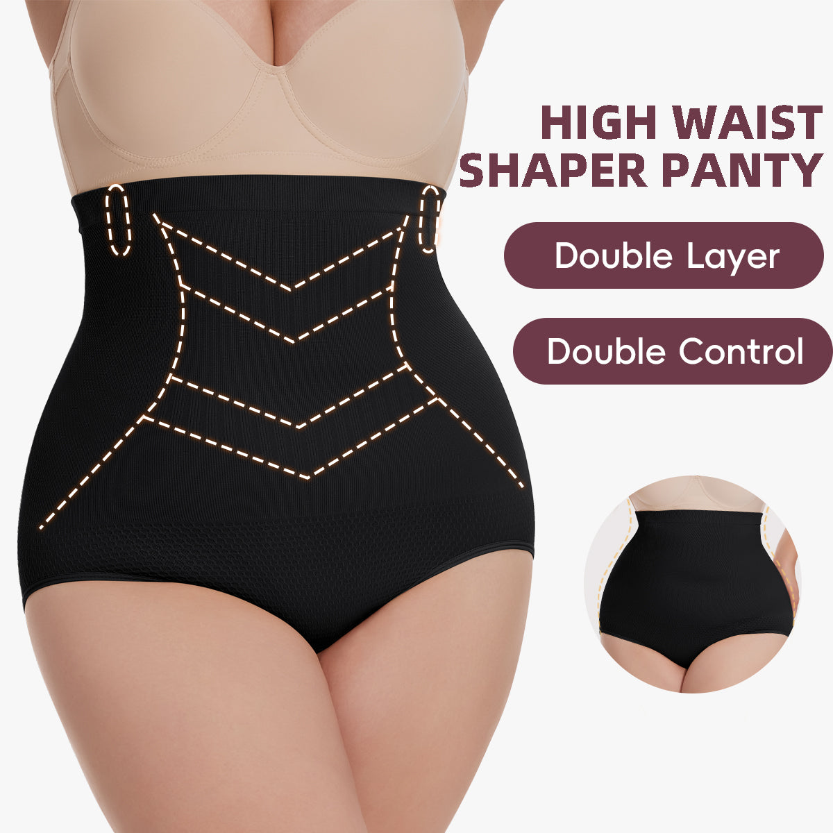 MISS MOLY Womens Plus Size Shapewear Panties Tummy Control High Waist Body Shaper
