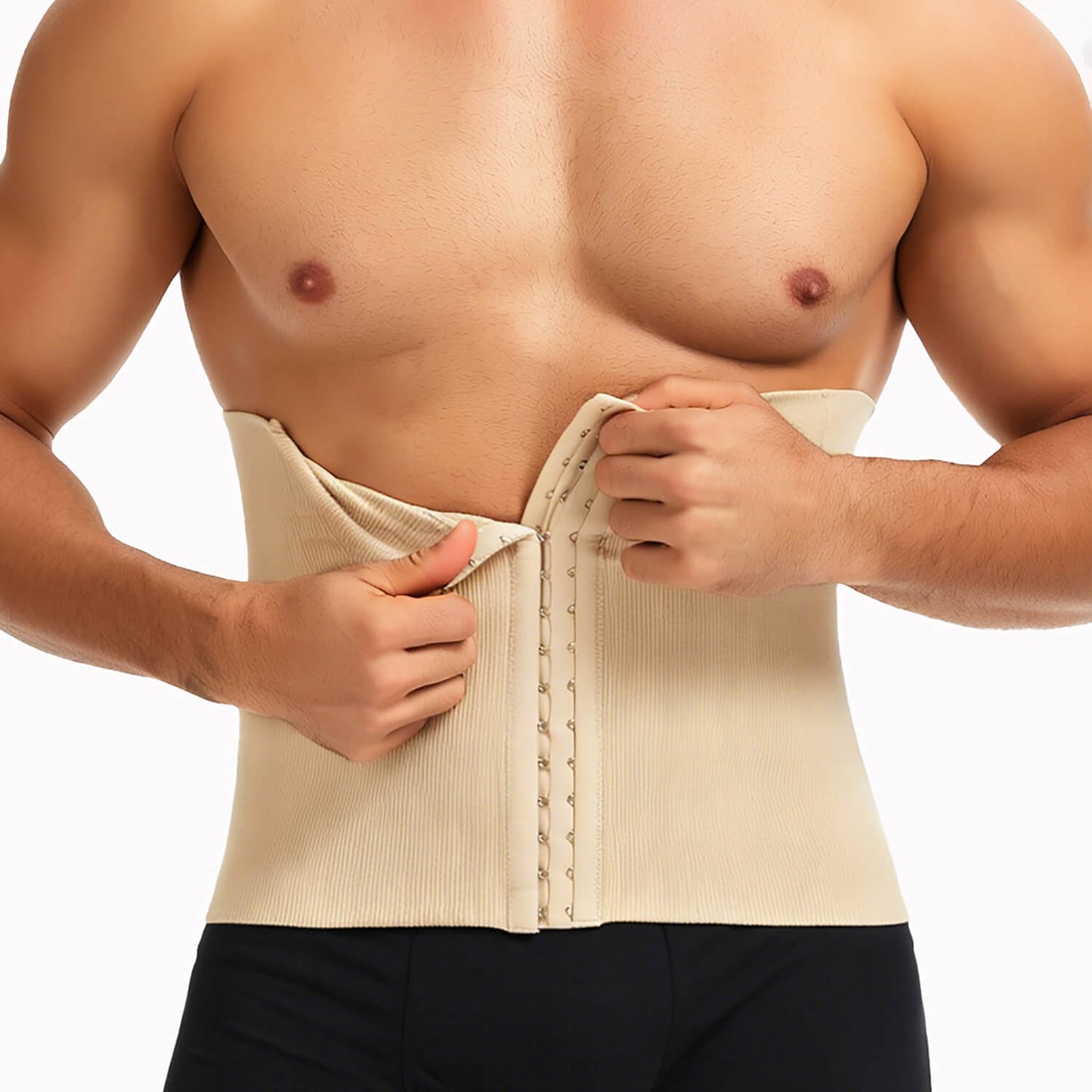 MANIFIQUE Waist Trainer for Men Shapewear Tummy Control Body Shaper Slimming Girdle Fajas para Hombres with Hooks