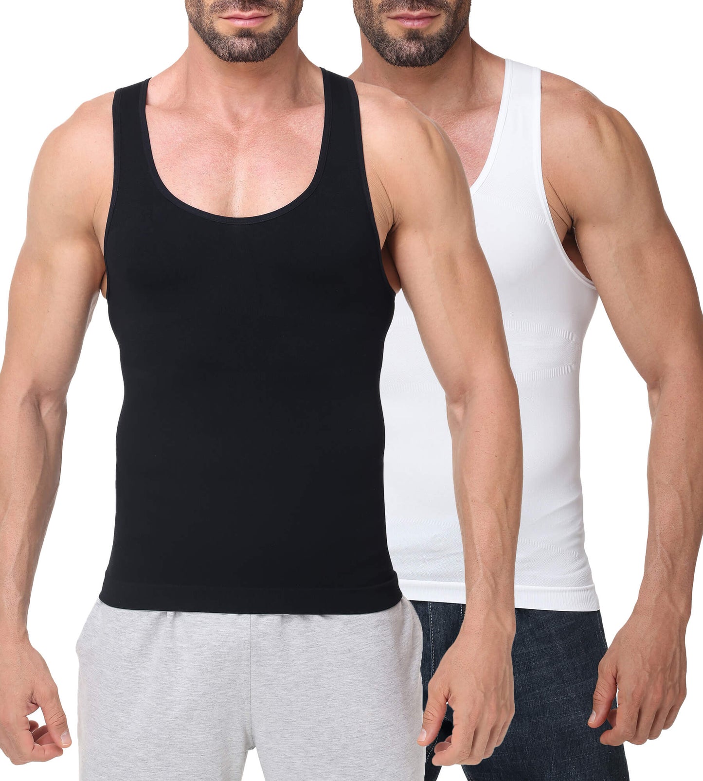 MANIFIQUE Compression Shirt Men Slimming Undershirt Body Shaper Vest, Gynecomastia Compression Tank Top, Shapewear Tummy Control