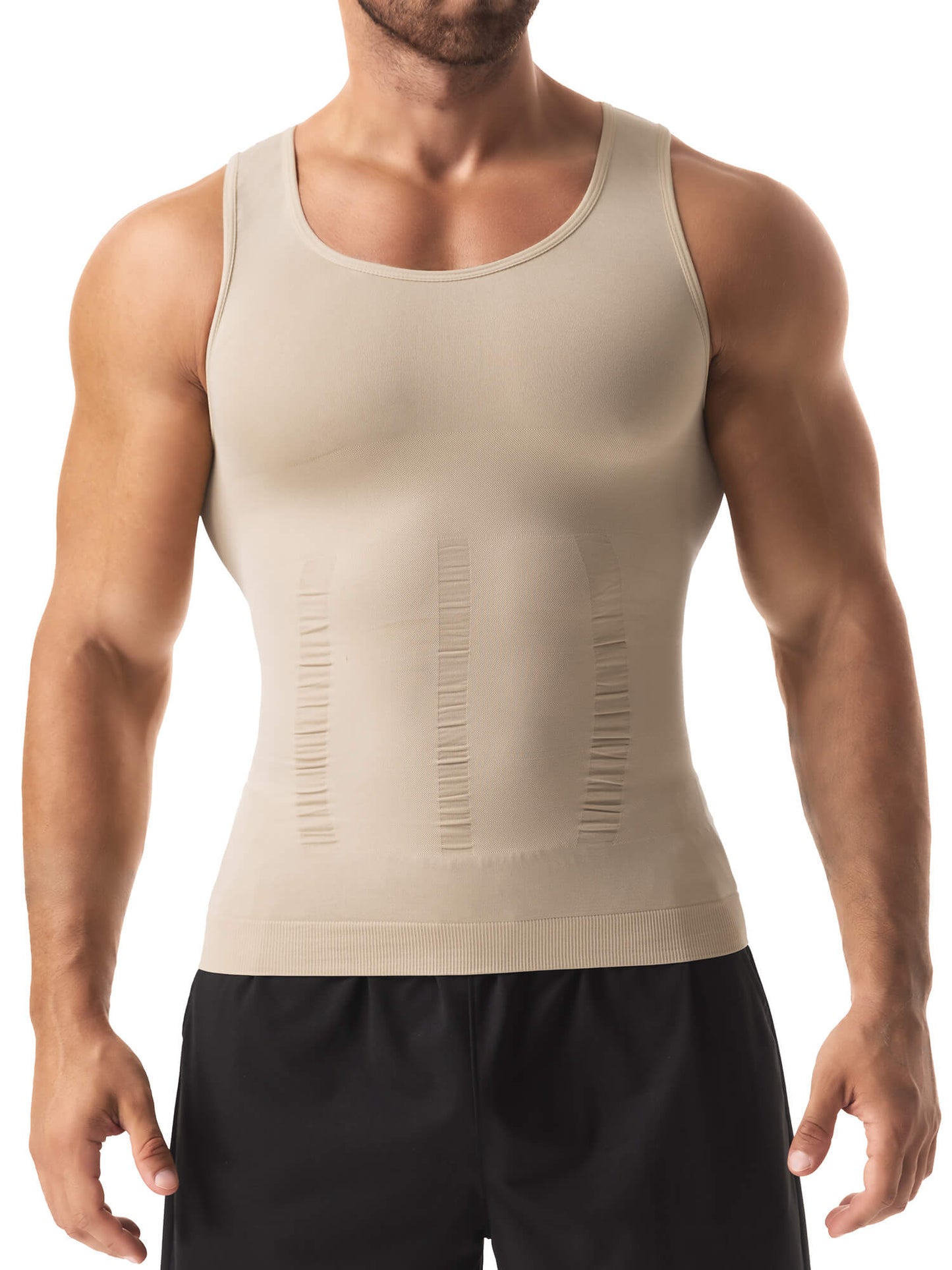 MANIFIQUE Gynecomastia Compression Shirts for Men, Tank Top Body Shaper, Fajas para Hombres, Slimming Undershirt