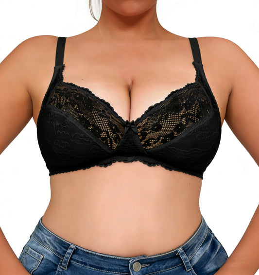 Minimizer Bras for Women Full Coverage Plus Size Bras Lifting Floral Lace Bra for Heavy Breast