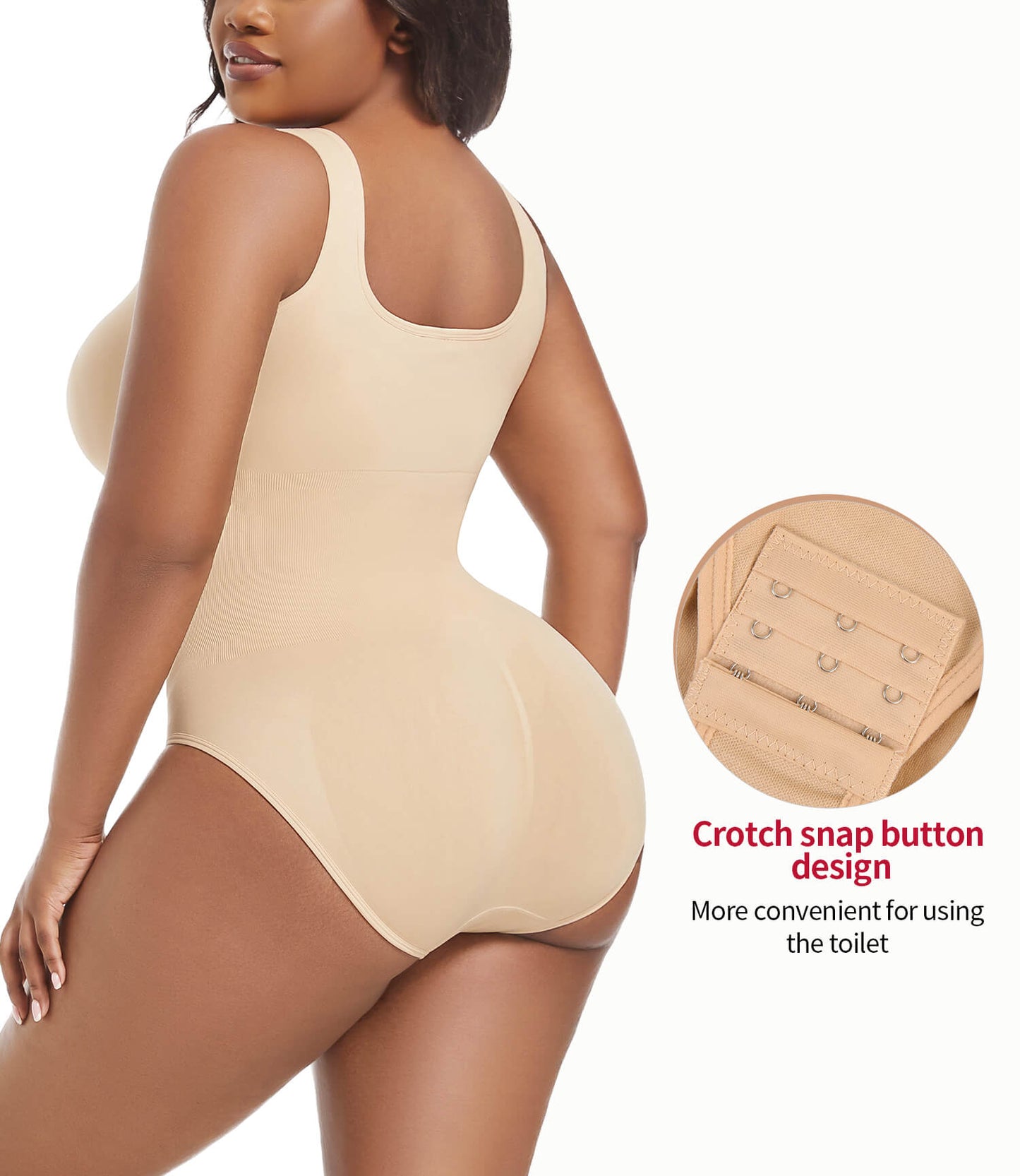 MANIFIQUE Plus Size Women's Seamless Shapewear Bodysuit Tummy Control Body Shaper Waist Snatching Body Suit